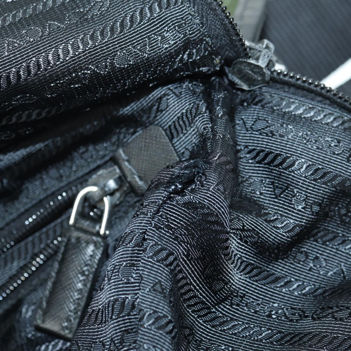 PRADA Shoulder Bag Nylon Khaki Silver Auth bs34686