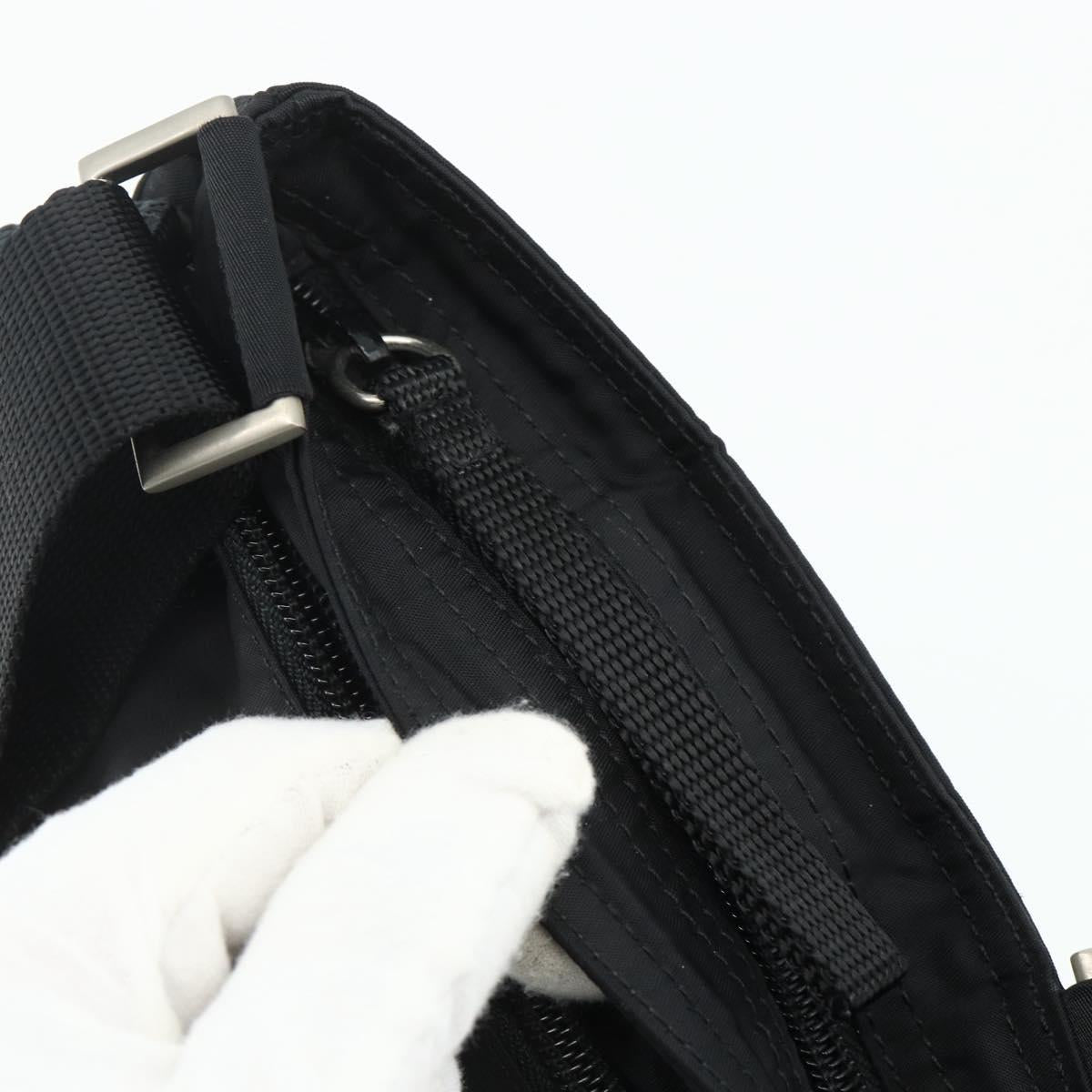 PRADA Shoulder Bag Nylon Black Silver Auth bs34694