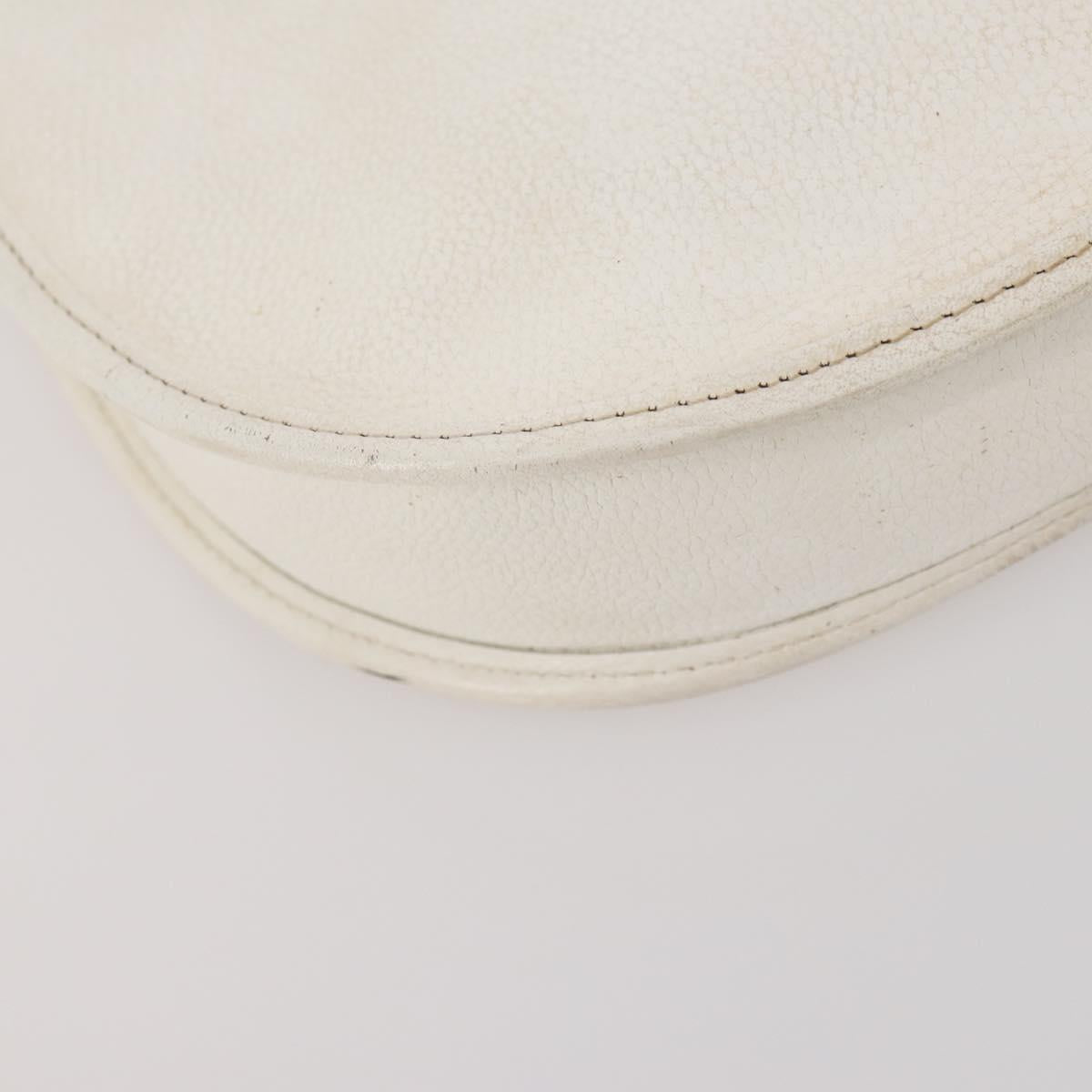SAINT LAURENT Shoulder Bag Leather 2 Set Beige White Auth bs34695