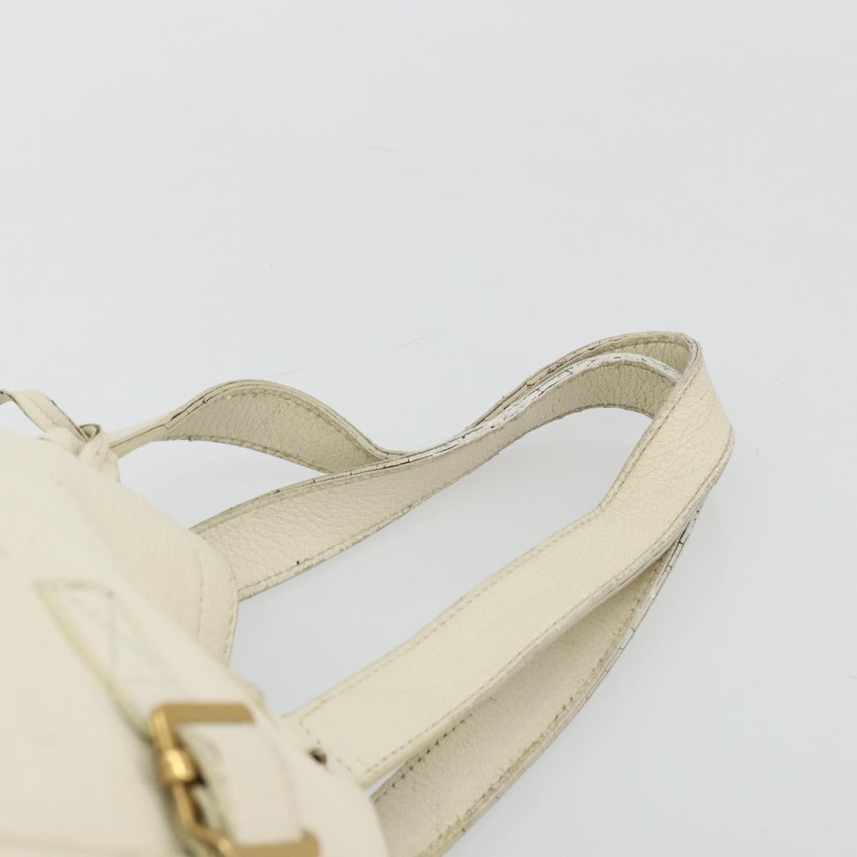 SAINT LAURENT Hand Bag Leather White Gold 172460 Auth bs34696