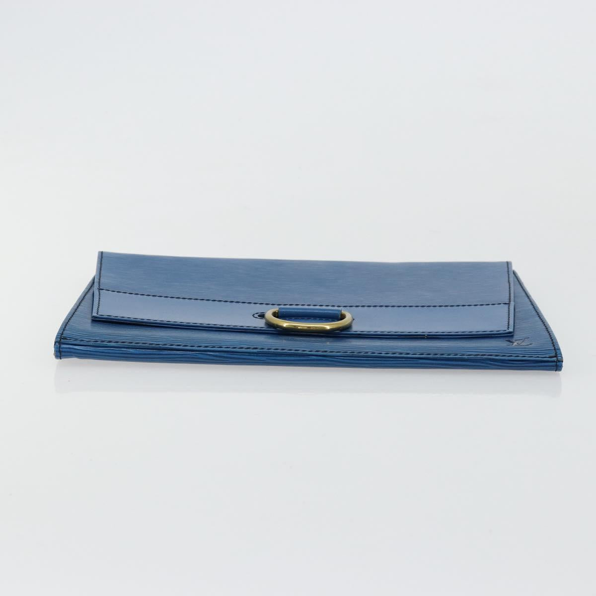 LOUIS VUITTON Epi Jena Clutch Bag Blue M52715 LV Auth bs34702