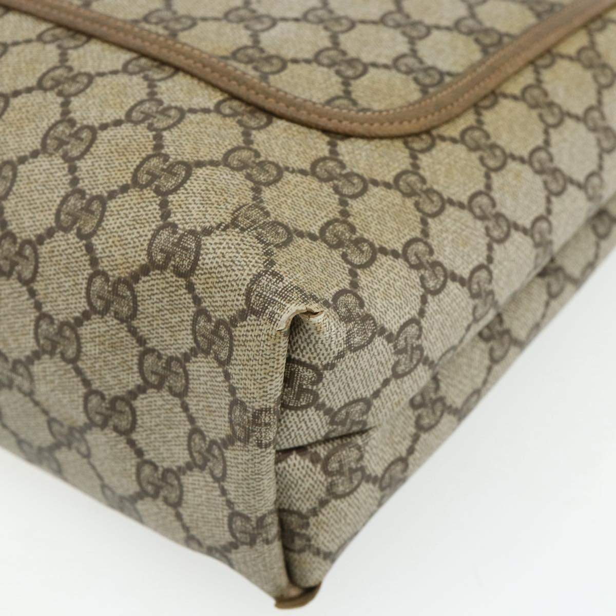GUCCI GG Supreme Web Sherry Line Tote Bag PVC Beige 39 02 003 Auth bs34705
