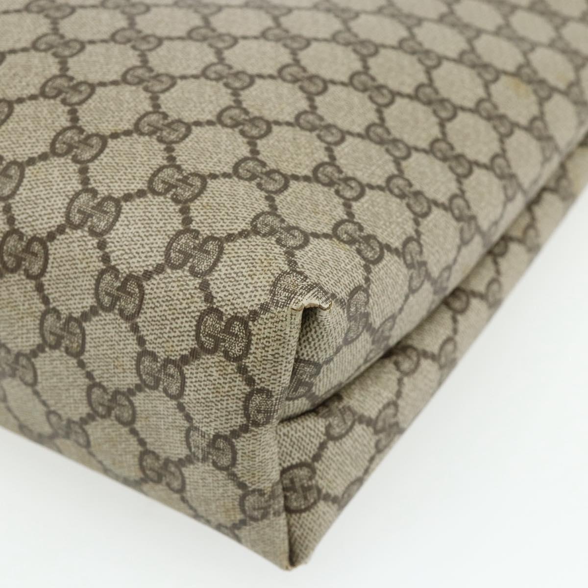 GUCCI GG Supreme Web Sherry Line Tote Bag PVC Beige 39 02 003 Auth bs34705