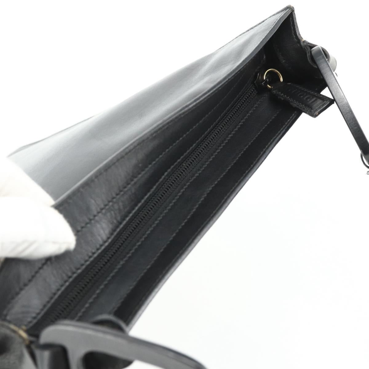 GUCCI Shoulder Bag Leather Black 001 2122 1821 Auth bs34707