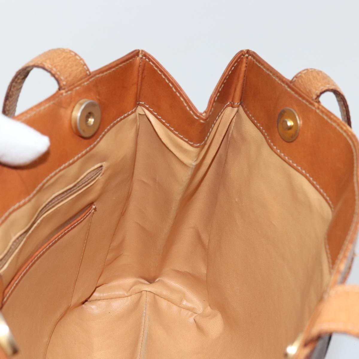 CELINE Macadam Canvas Tote Bag PVC Leather Brown Gold Auth bs34713
