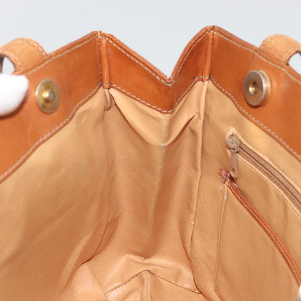 CELINE Macadam Canvas Tote Bag PVC Leather Brown Gold Auth bs34713