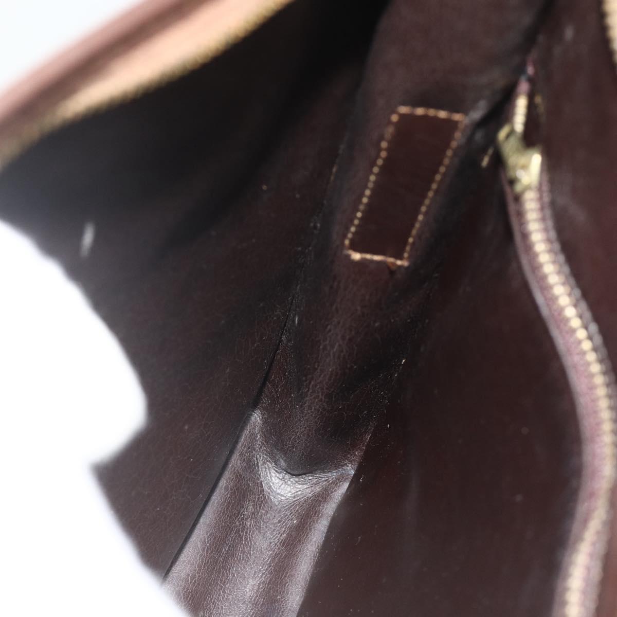 CELINE Macadam Canvas Shoulder Bag PVC Beige Gold Auth bs34714