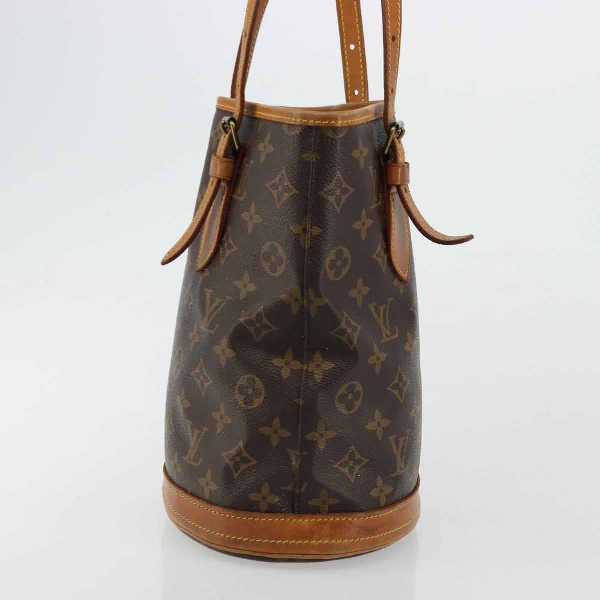 LOUIS VUITTON Monogram Bucket PM Shoulder Bag M42238 LV Auth bs34721