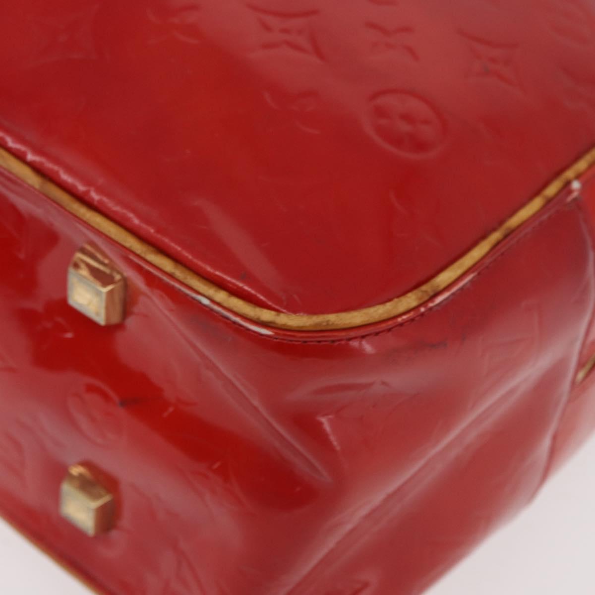 LOUIS VUITTON Monogram Vernis Sutton Hand Bag Red Rouge M91080 LV Auth bs34724