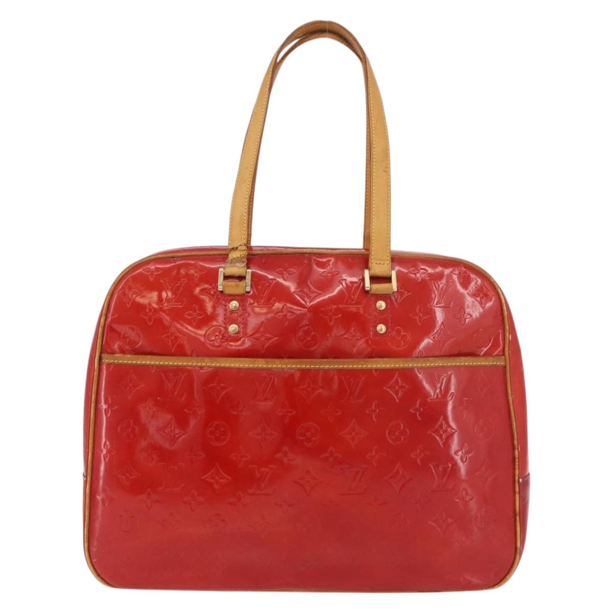 LOUIS VUITTON Monogram Vernis Sutton Hand Bag Red Rouge M91080 LV Auth bs34724