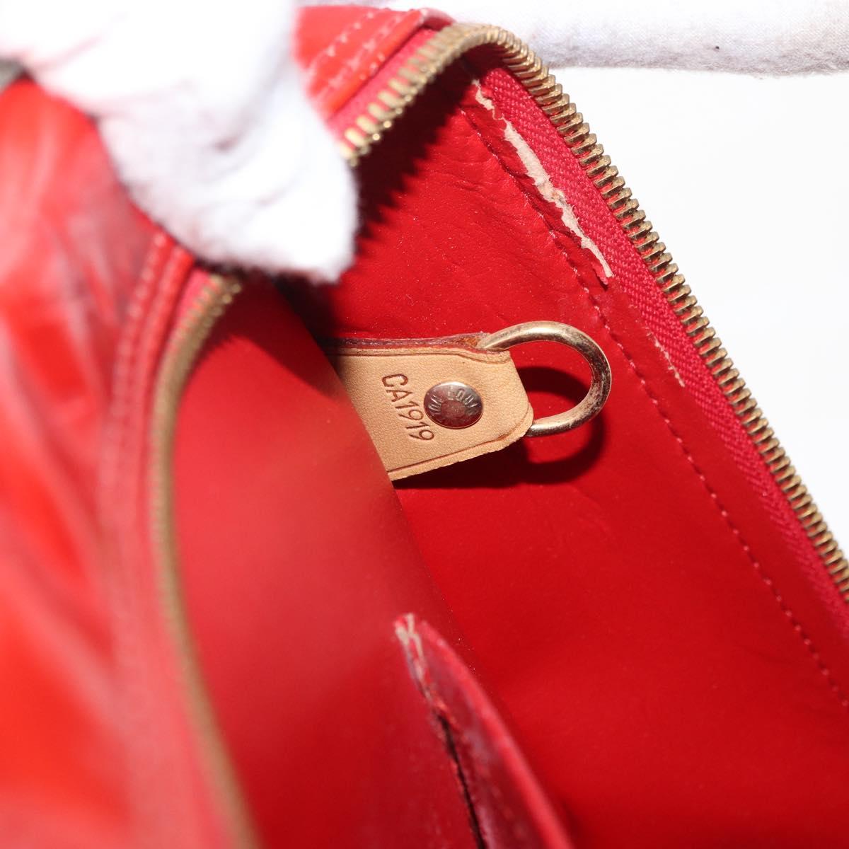 LOUIS VUITTON Monogram Vernis Sutton Hand Bag Red Rouge M91080 LV Auth bs34724