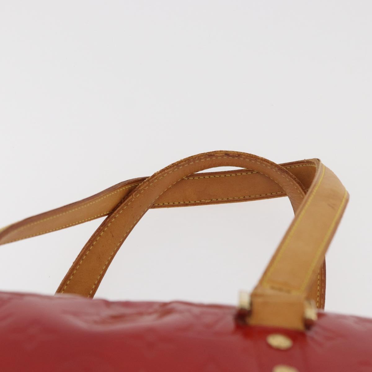 LOUIS VUITTON Monogram Vernis Sutton Hand Bag Red Rouge M91080 LV Auth bs34724