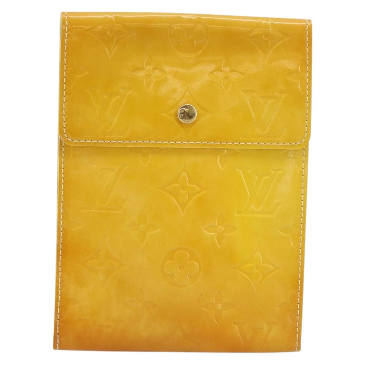 LOUIS VUITTON Monogram Vernis Kenmare Pouch Lime Yellow M91062 LV Auth bs34726A