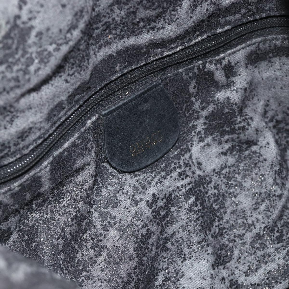 GUCCI Bamboo Hand Bag Suede 2way Black Gold 001 1014 1577 Auth bs34728