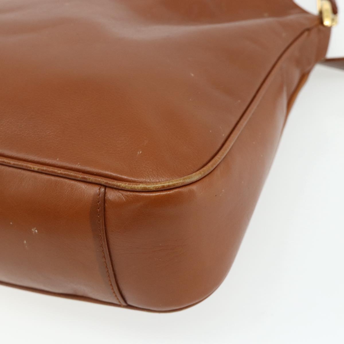 GUCCI Bamboo Hand Bag Leather 2way Brown Gold 001 2113 1638 Auth bs34730