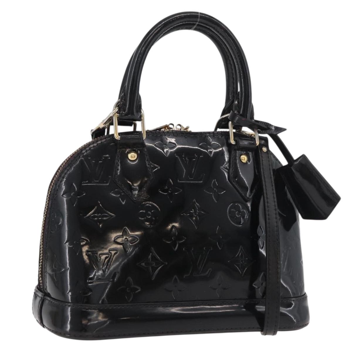 LOUIS VUITTON Monogram Vernis Alma BB Hand Bag Amarante M91678 LV Auth bs34735
