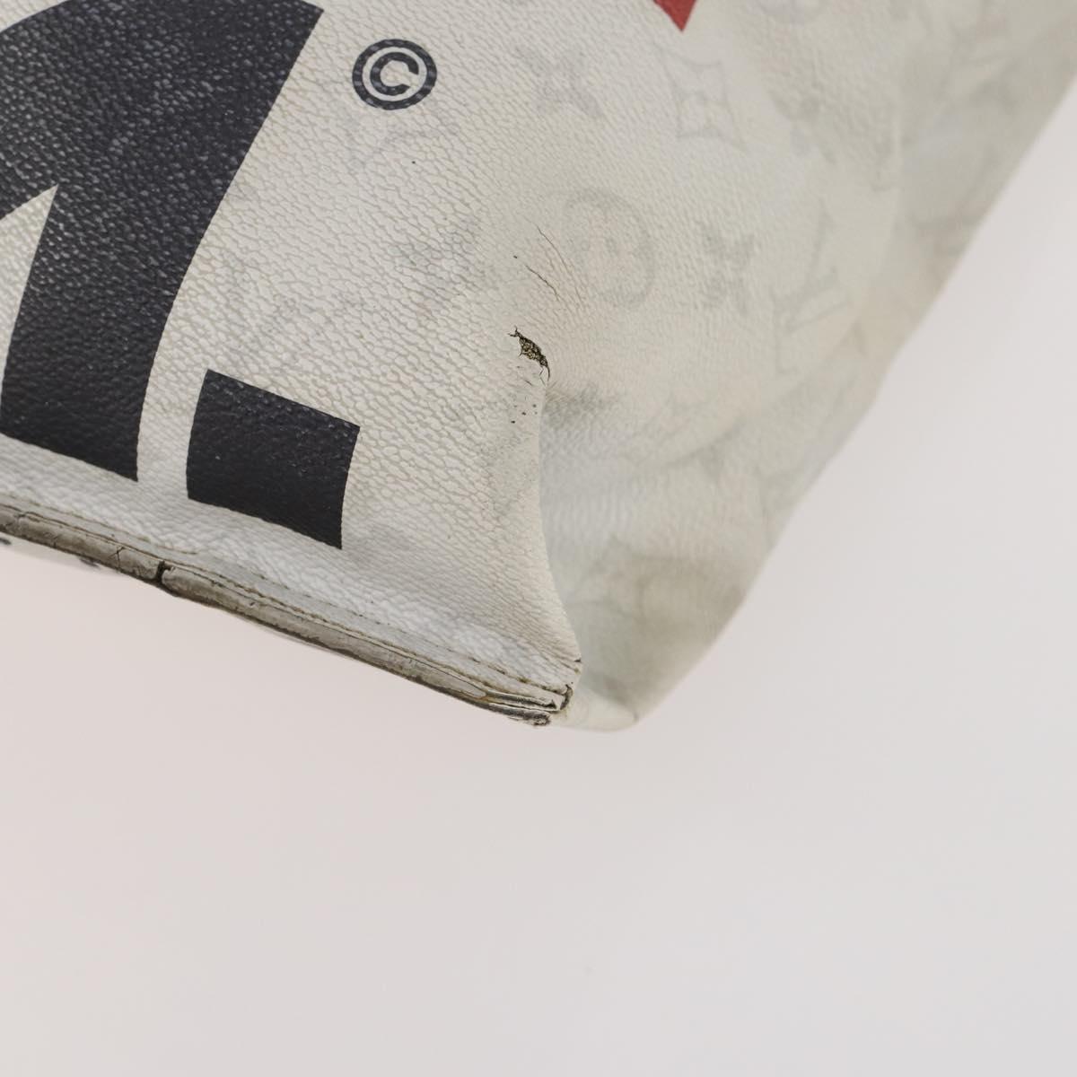 LOUIS VUITTON White Flat Vertical Toe Bag 2way Multicolor M44627 LV Auth bs34737