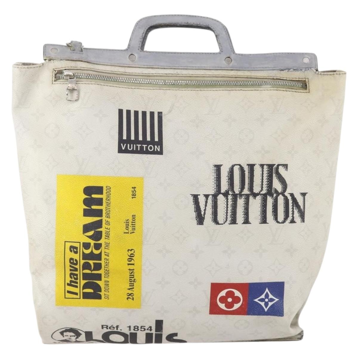 LOUIS VUITTON White Flat Vertical Toe Bag 2way Multicolor M44627 LV Auth bs34737