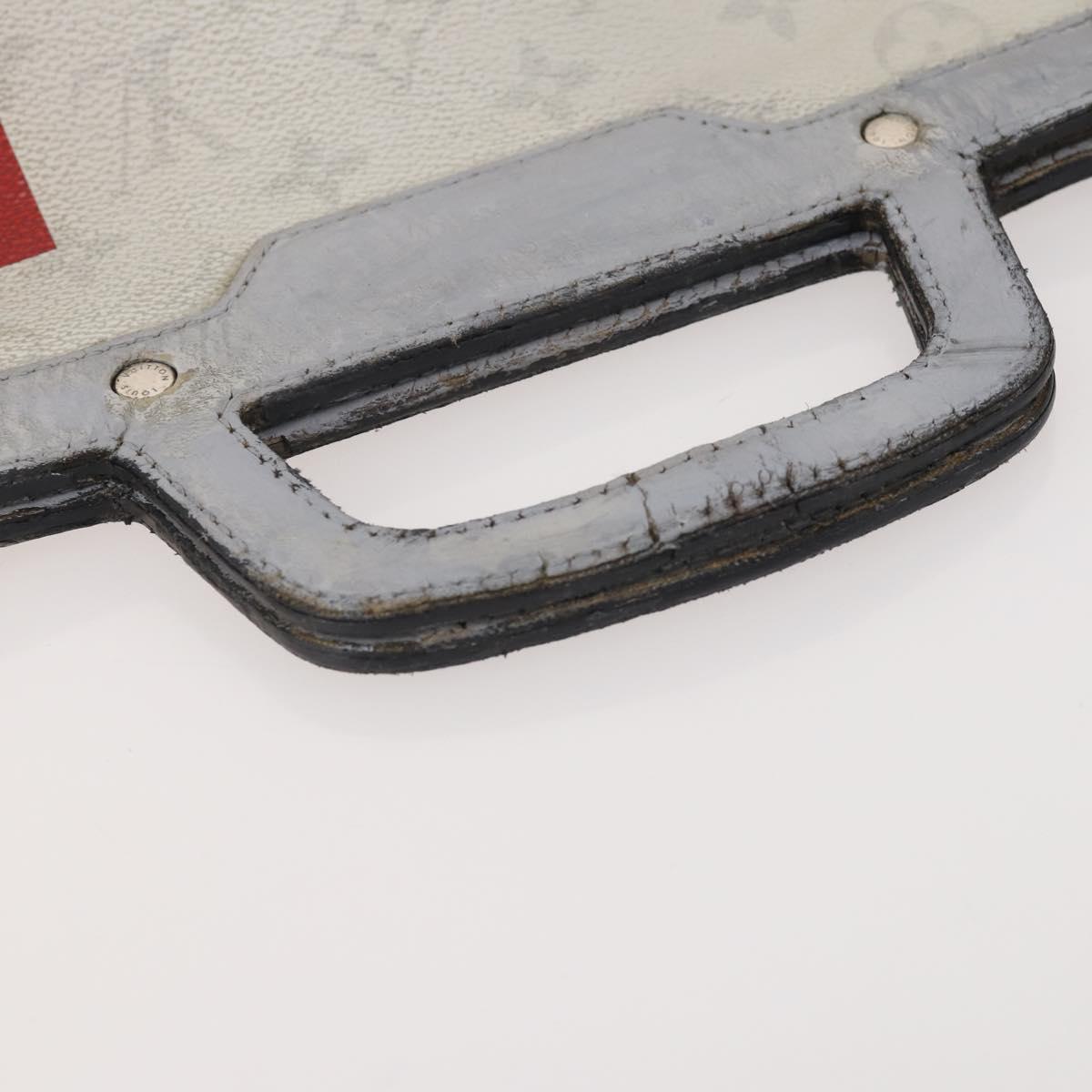 LOUIS VUITTON White Flat Vertical Toe Bag 2way Multicolor M44627 LV Auth bs34737