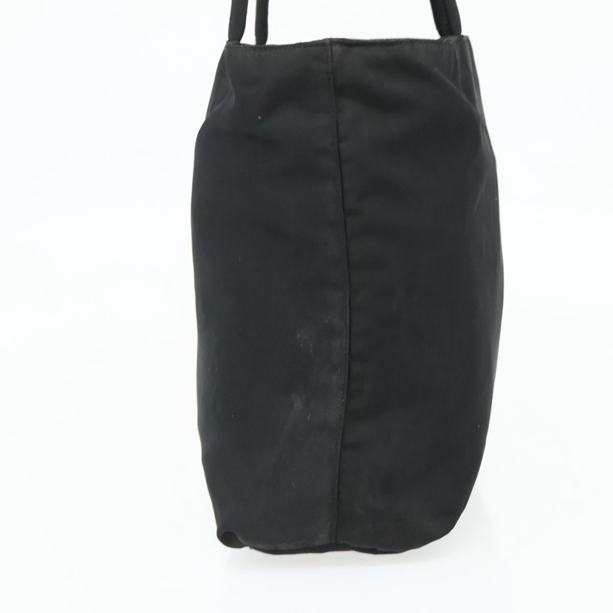 PRADA Tote Bag Nylon Black Silver Auth bs34741