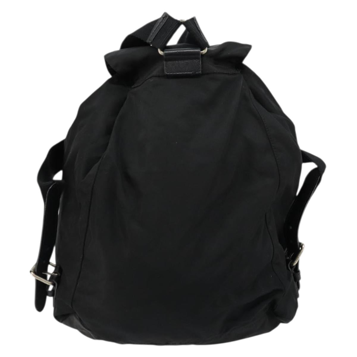 PRADA Backpack Nylon Silver Black Auth bs34742