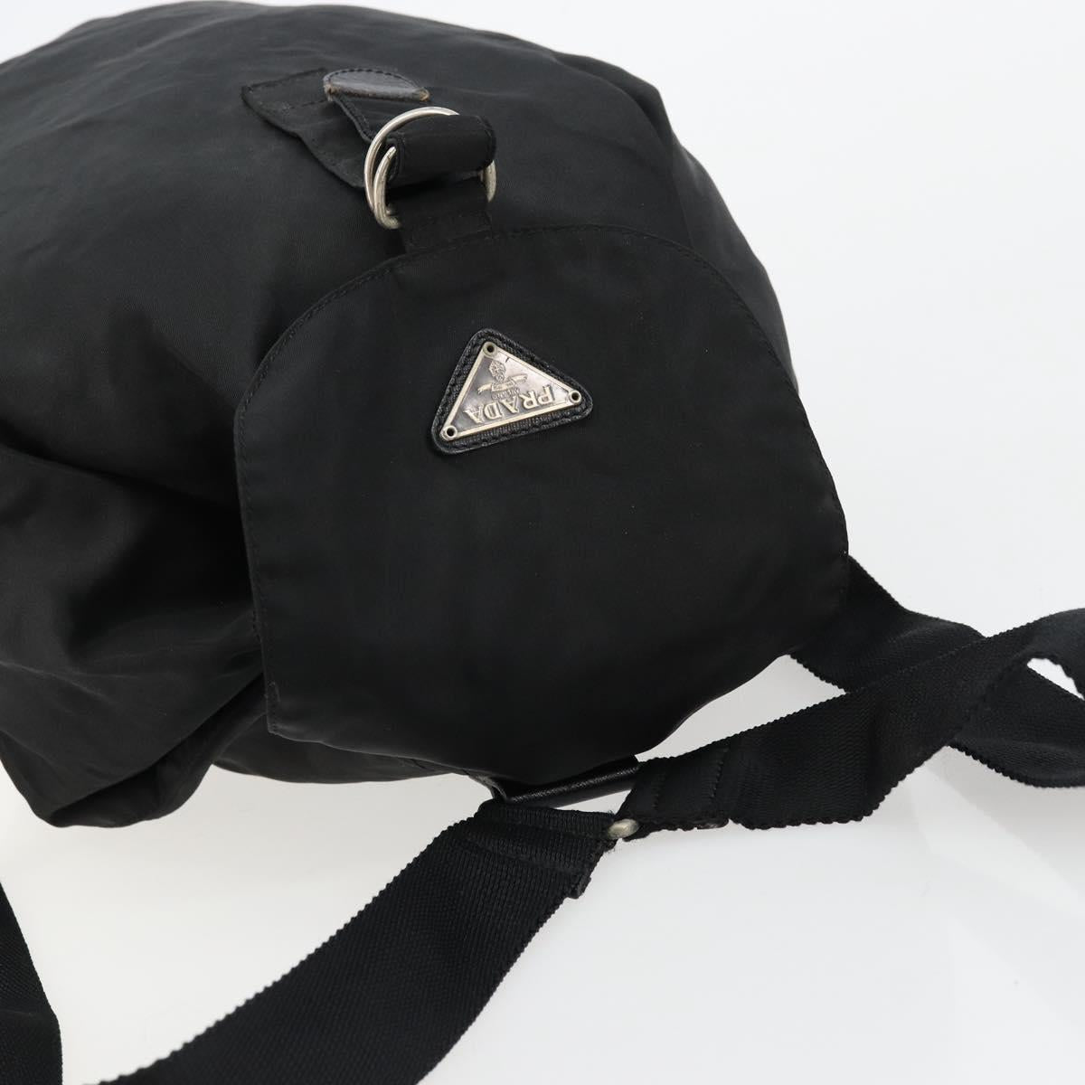 PRADA Backpack Nylon Silver Black Auth bs34742