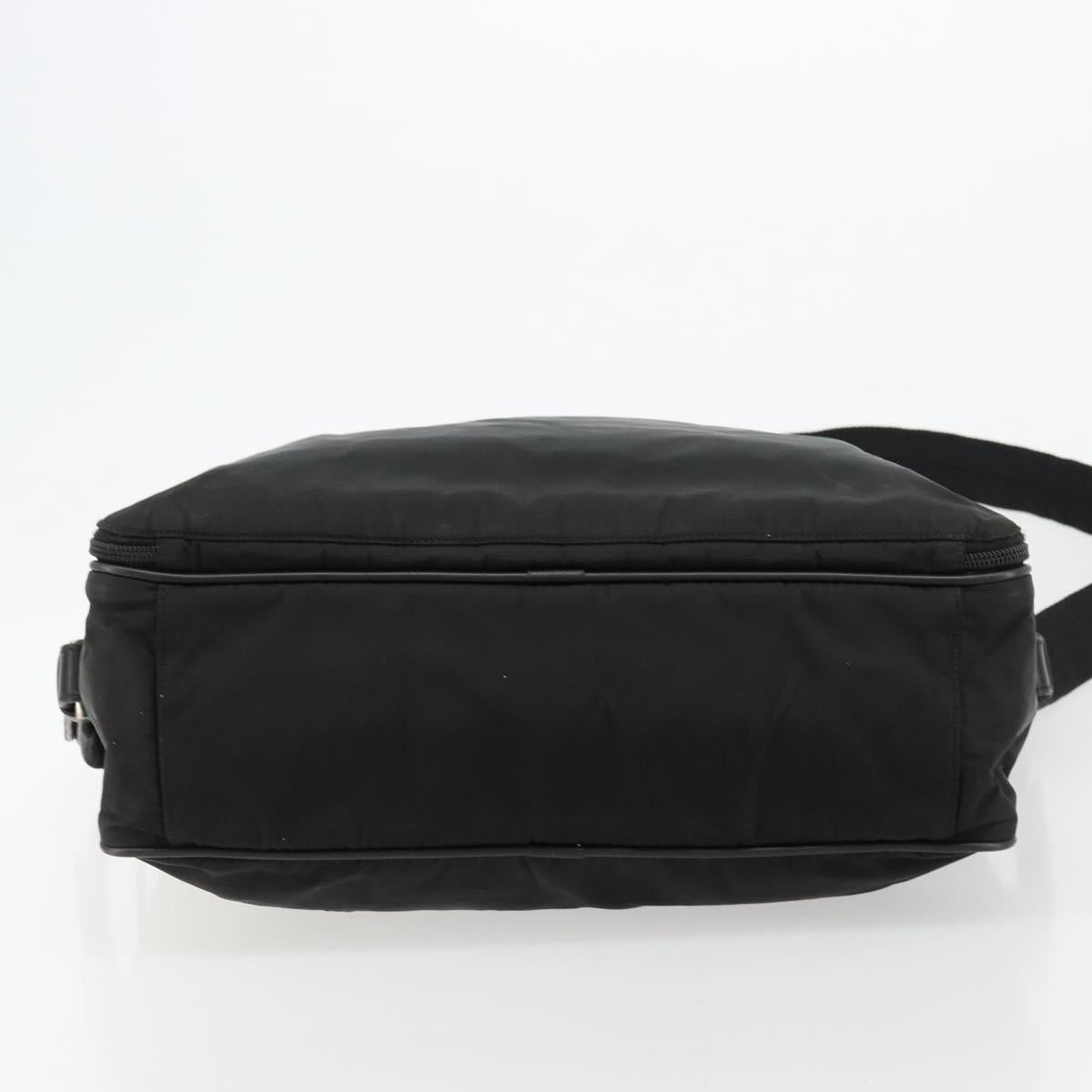 PRADA Hand Bag Nylon 2way Black Silver Auth bs34745