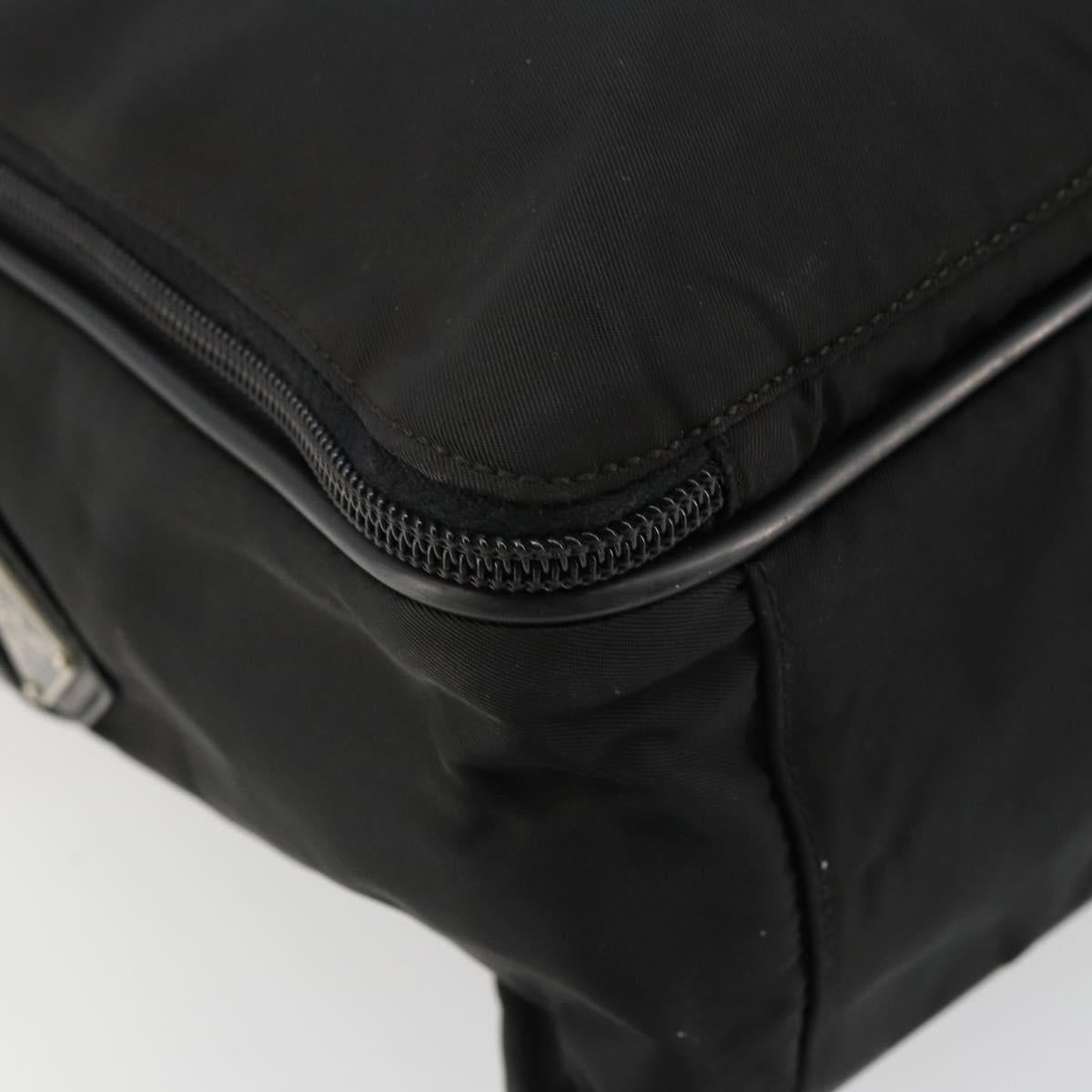 PRADA Hand Bag Nylon 2way Black Silver Auth bs34745