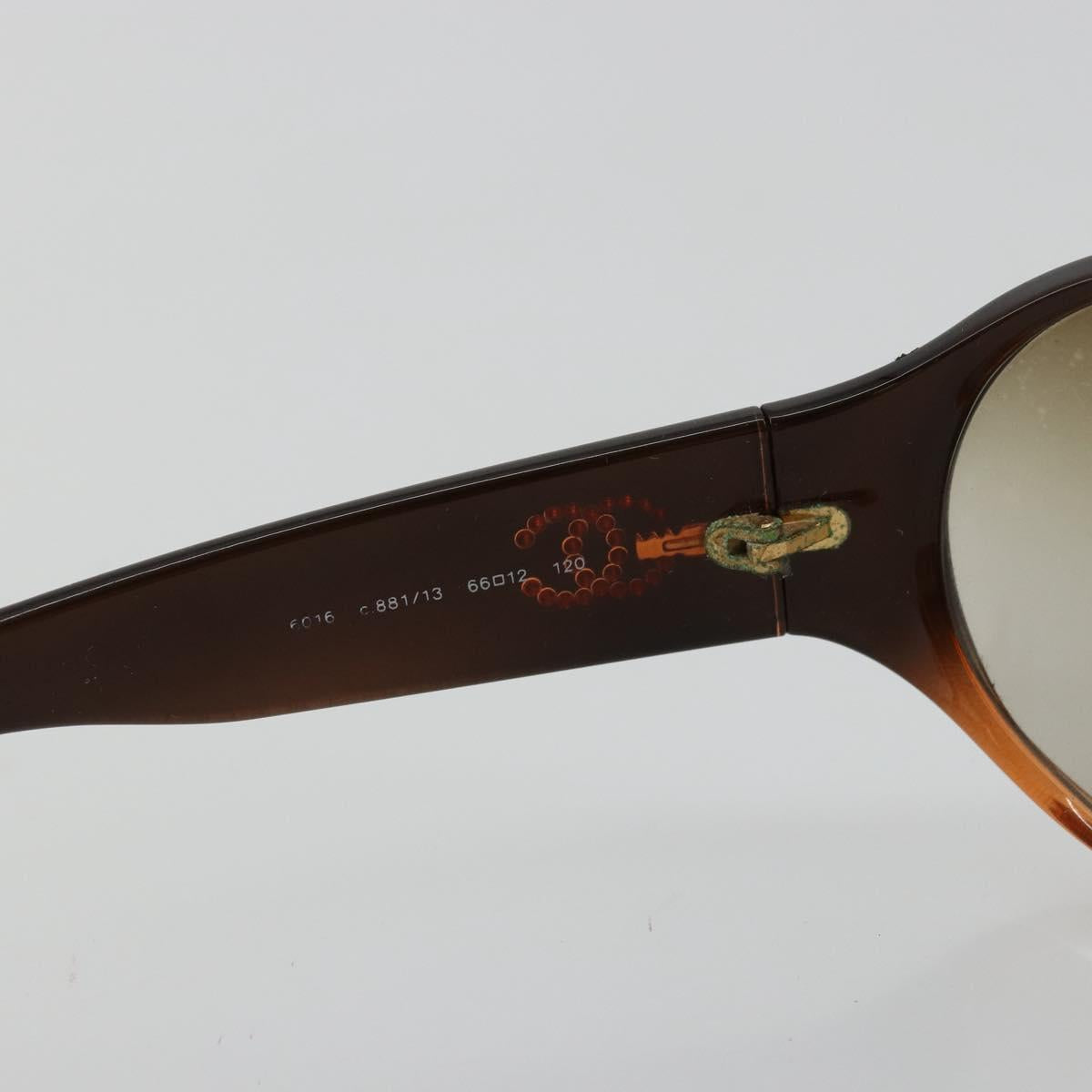 CHANEL Sunglasses plastic Brown CC Auth bs34750