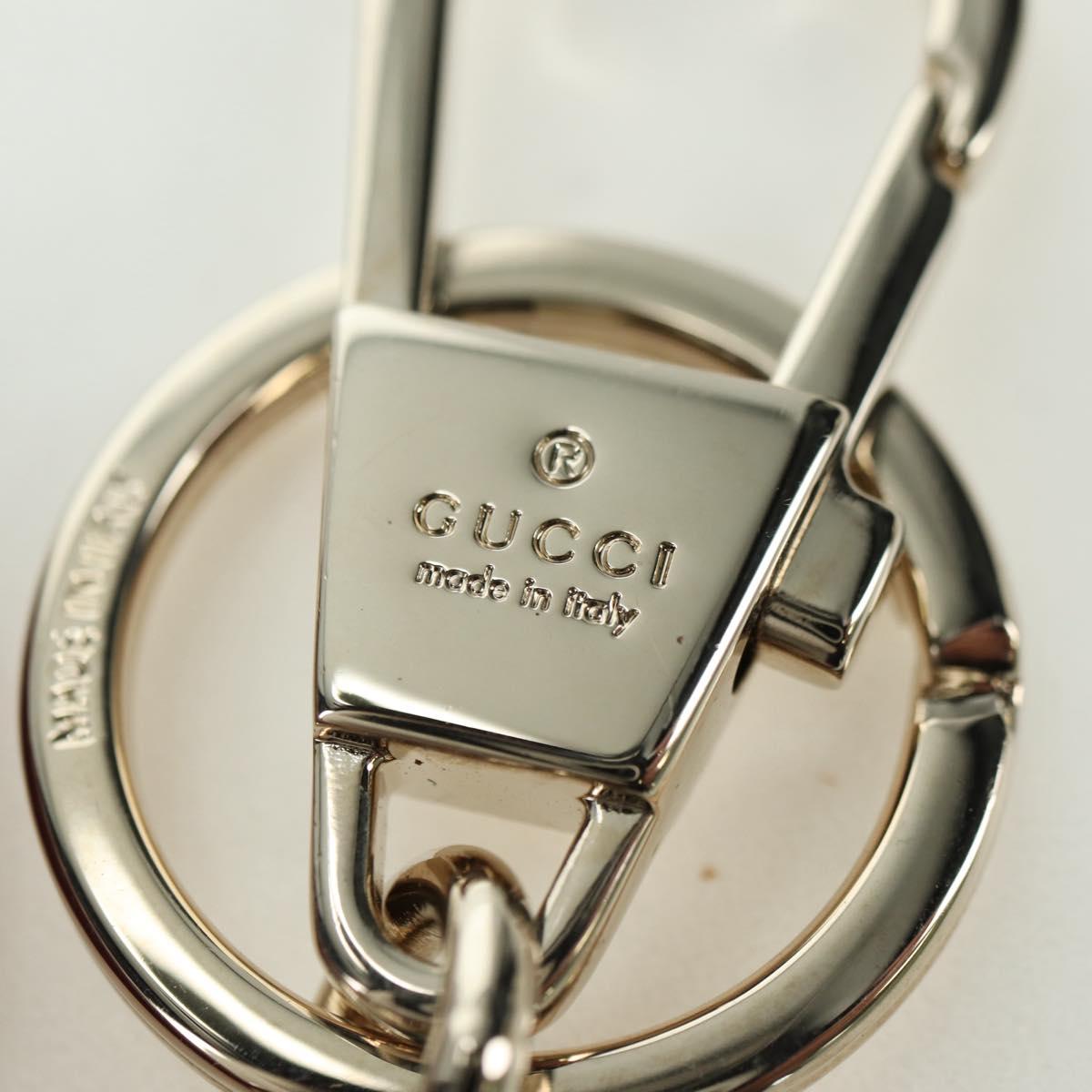 GUCCI GG Embossed Leather Butterfly Bag Charm Brown Gold Auth bs34756M