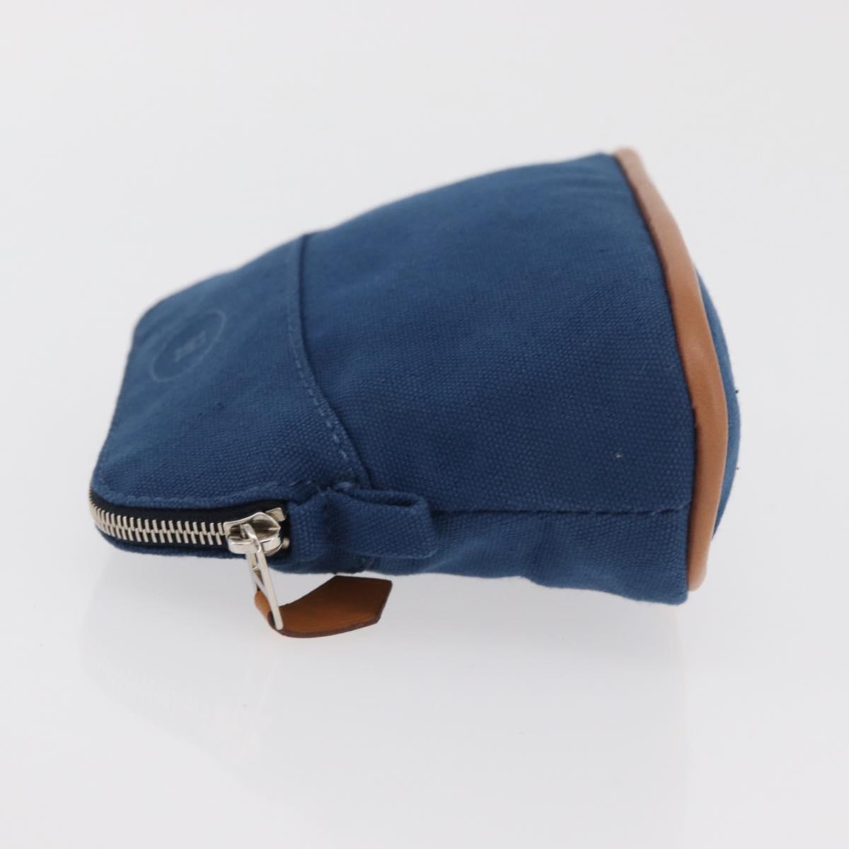 HERMES Bolide Pouch 15 cotton Blue Auth bs34759A