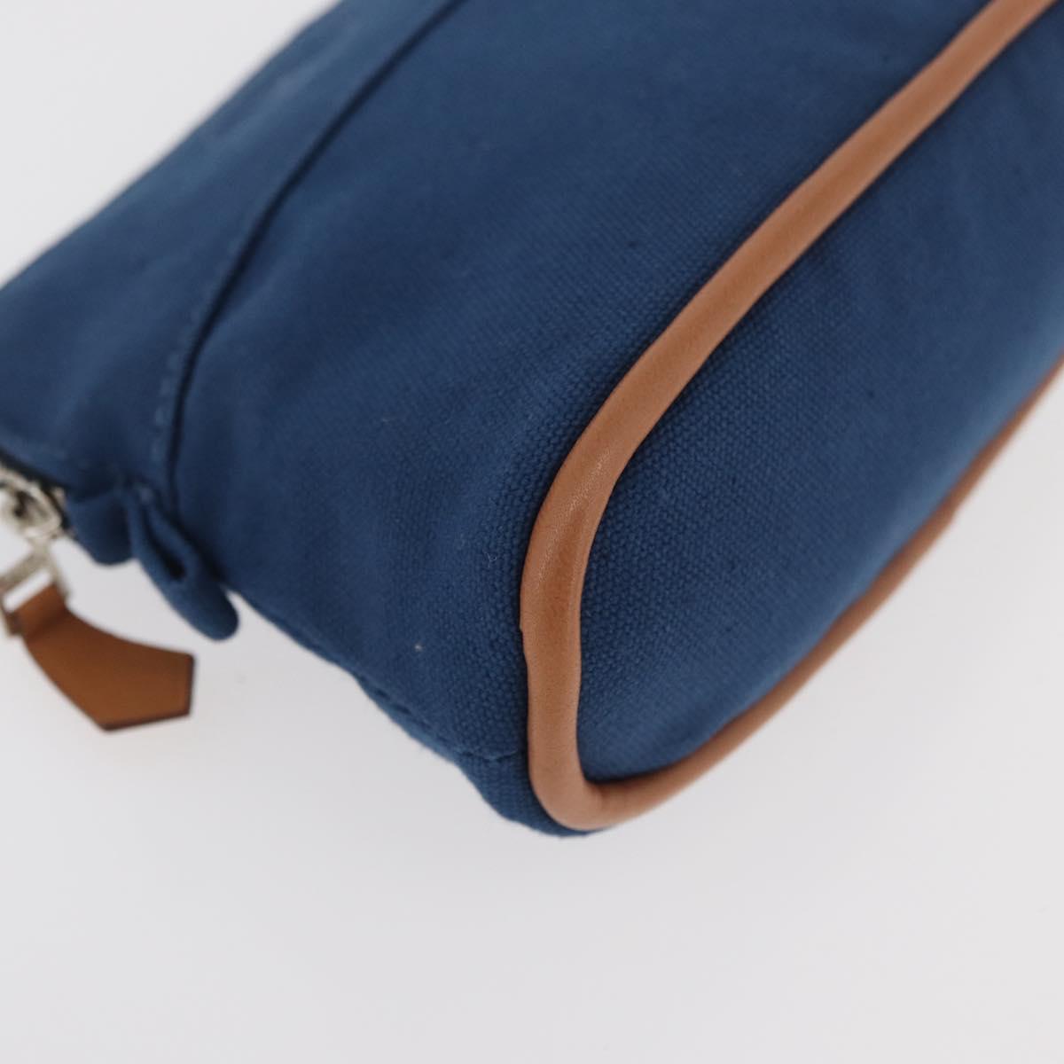 HERMES Bolide Pouch 15 cotton Blue Auth bs34759A