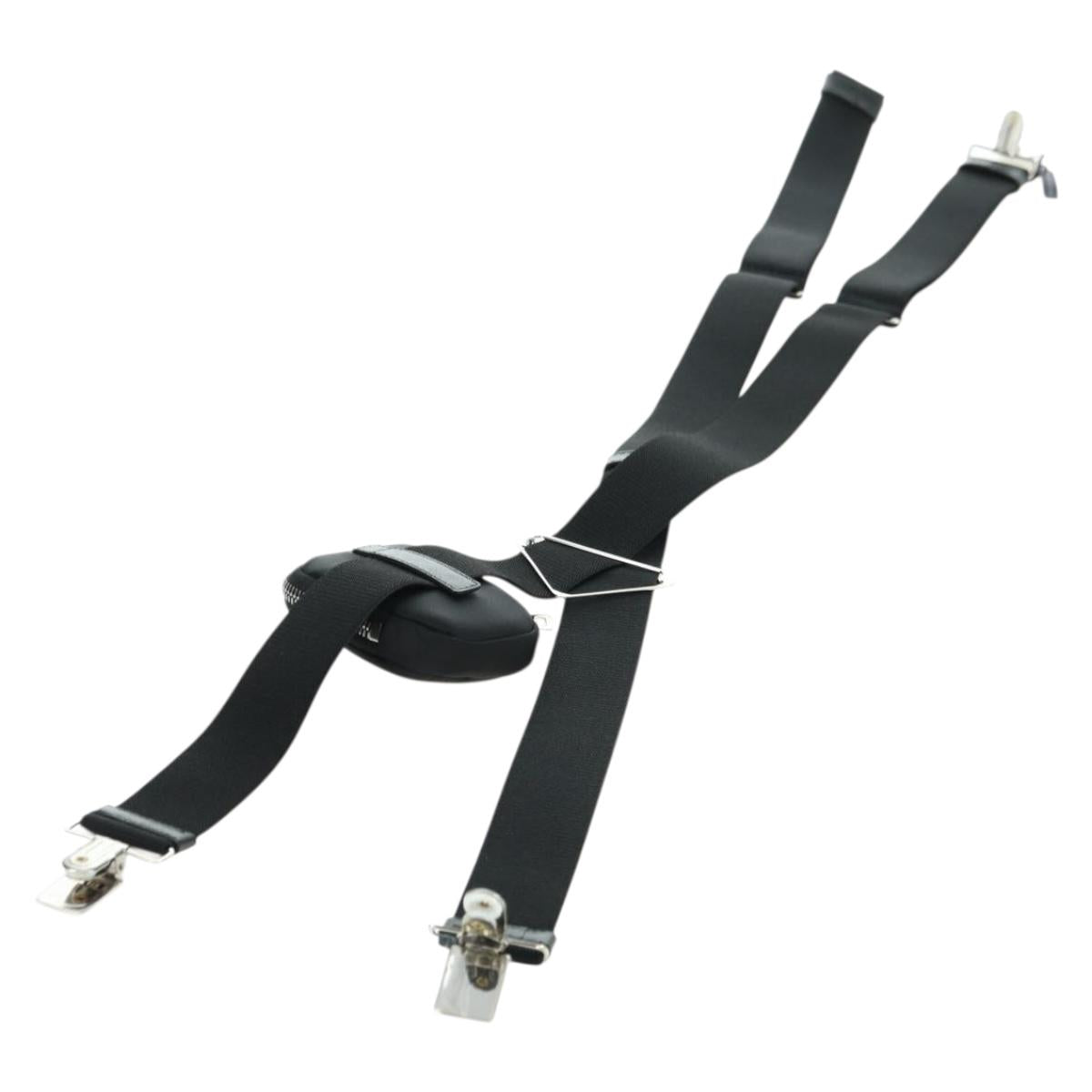 PRADA Suspenders & Pouch Nylon Black Silver Auth bs34760SM