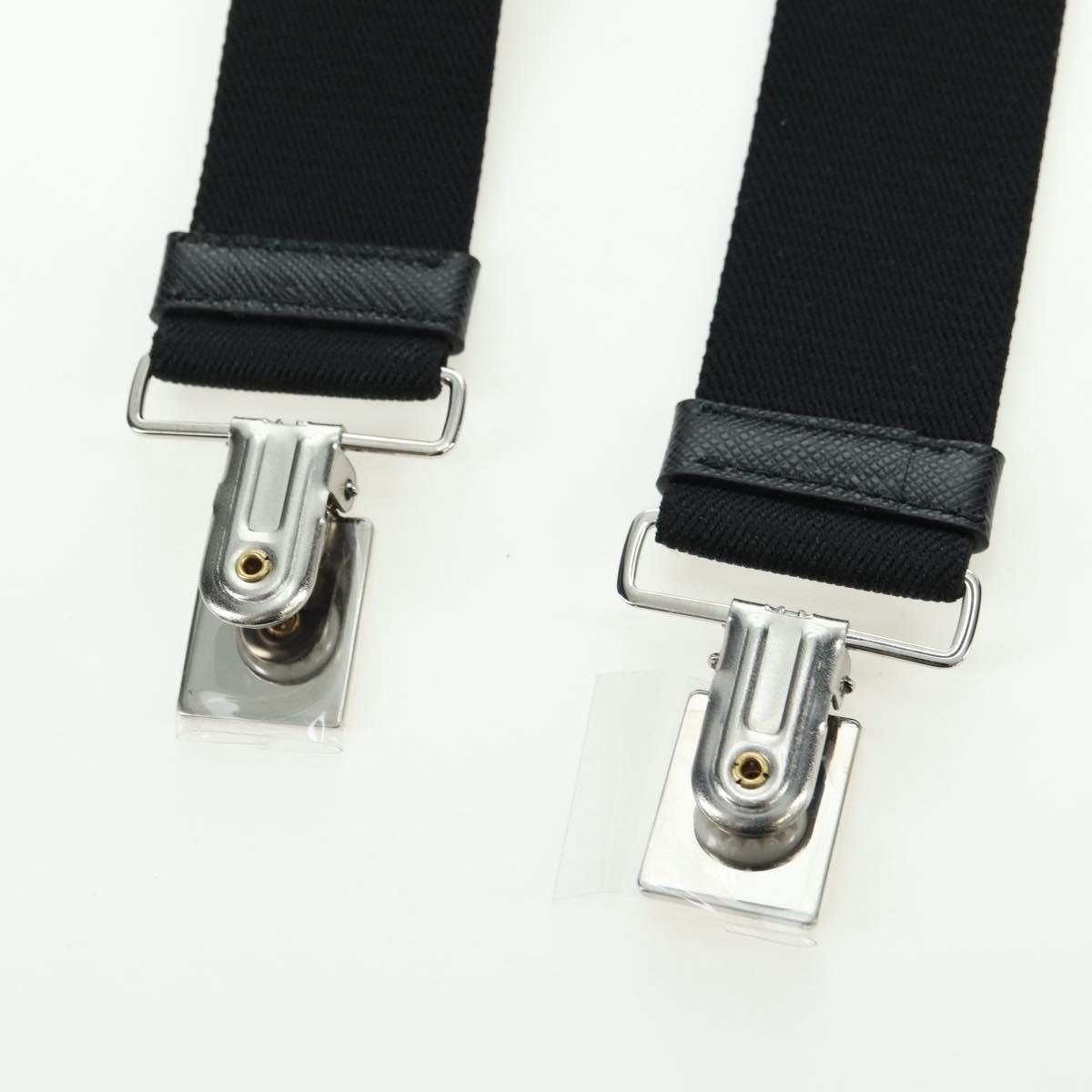 PRADA Suspenders & Pouch Nylon Black Silver Auth bs34760SM