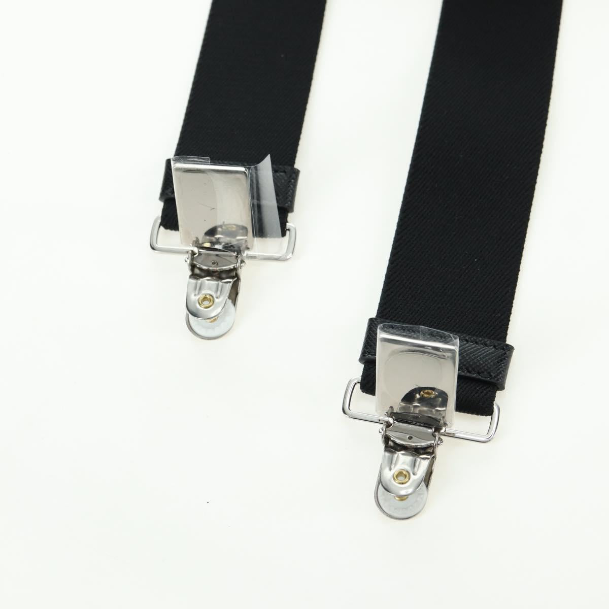 PRADA Suspenders & Pouch Nylon Black Silver Auth bs34760SM
