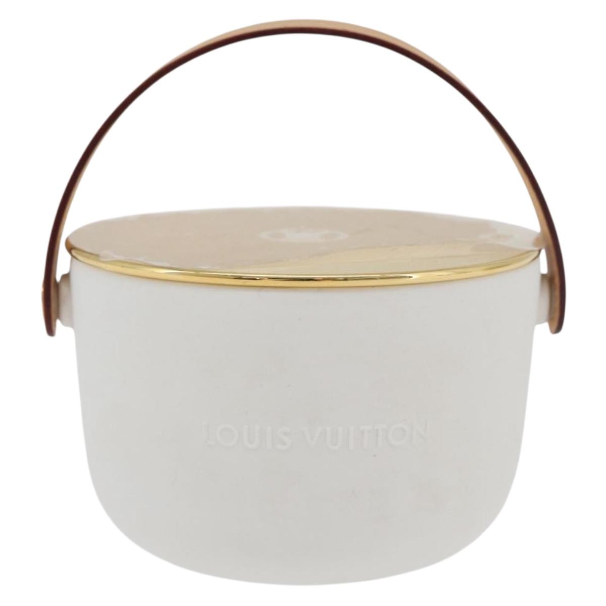 LOUIS VUITTON L'AIR DU JARDIN Aroma Candle Pottery White LV Auth bs34762A