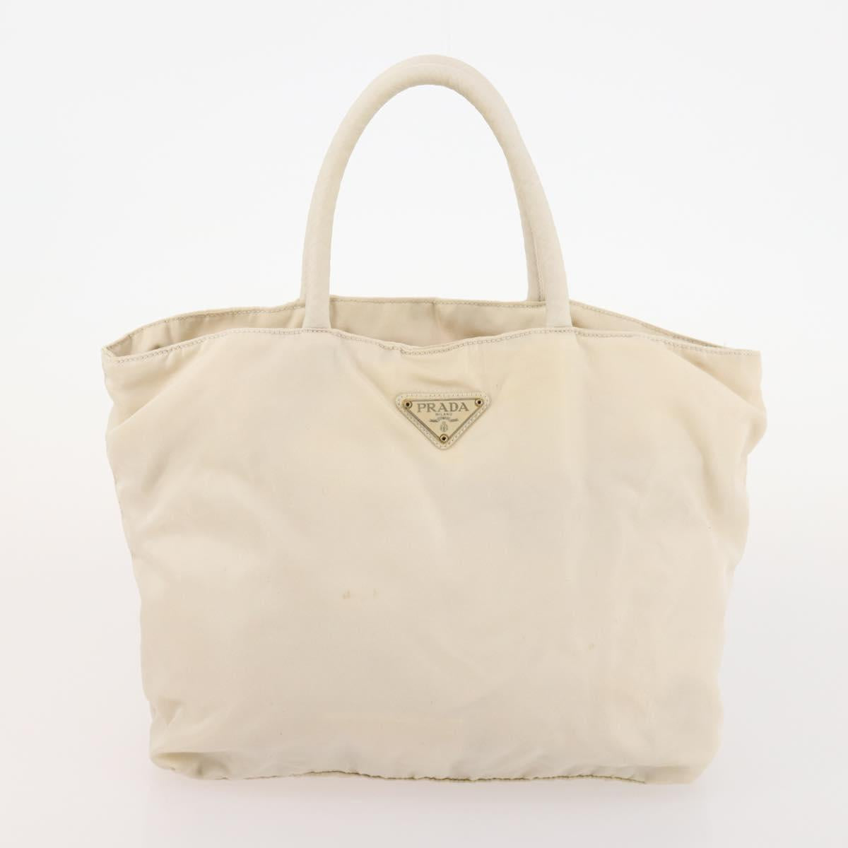 PRADA Hand Bag Nylon 4 Set White Khaki Light Blue Auth bs34766