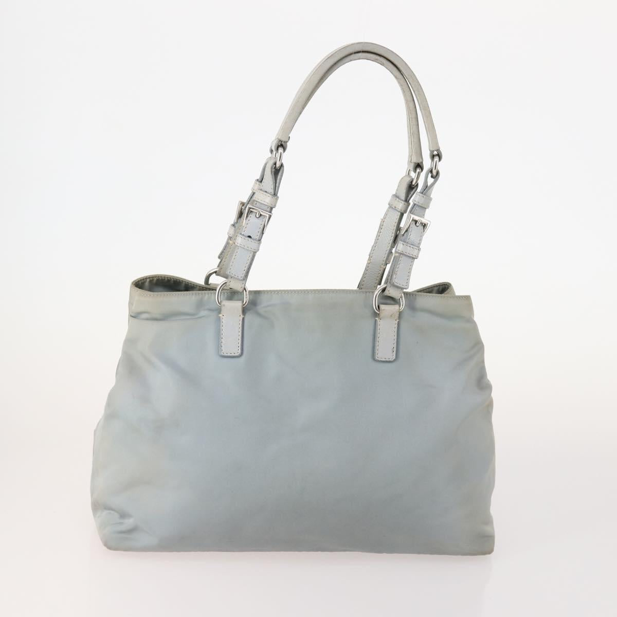PRADA Hand Bag Nylon 4 Set White Khaki Light Blue Auth bs34766