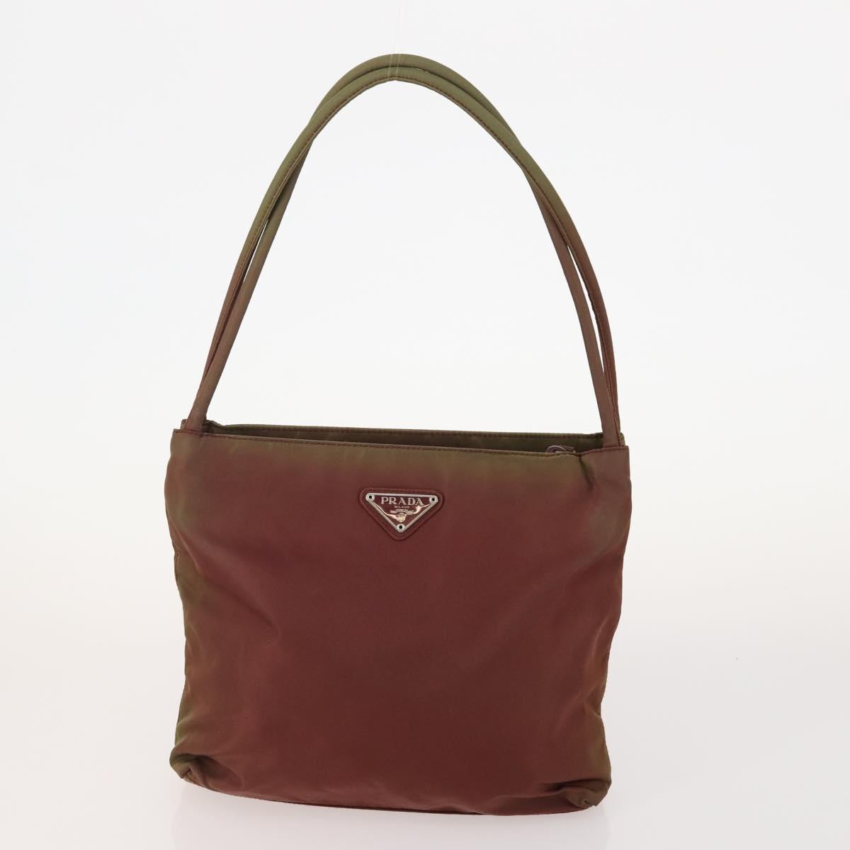 PRADA Hand Bag Nylon 4 Set White Khaki Light Blue Auth bs34766