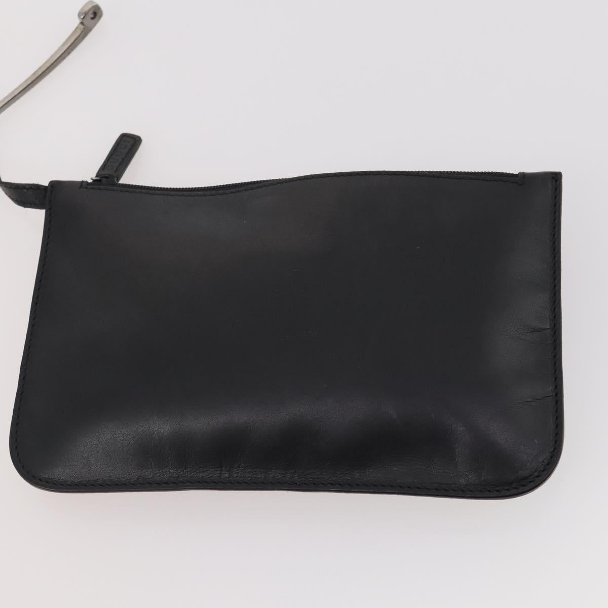 GUCCI Shoulder Bag Leather 2 Set Black Auth bs34768