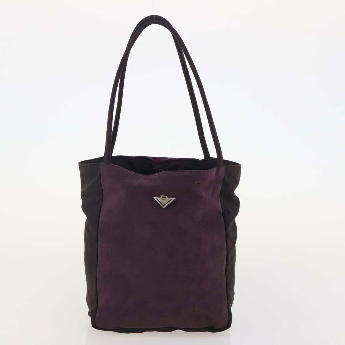 BOTTEGA VENETA Hand Bag Suede Nylon 2 Set Purple Black Auth bs34776