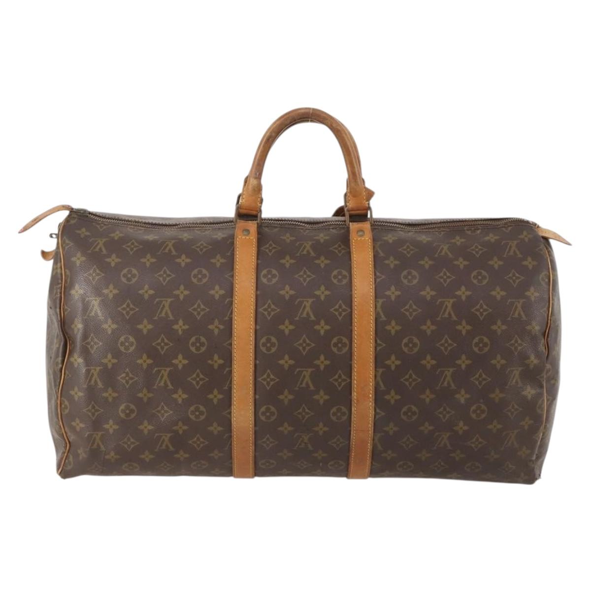 LOUIS VUITTON Monogram Keepall 55 Boston Bag M41424 LV Auth bs34787