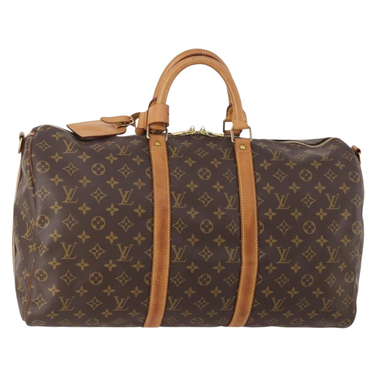 LOUIS VUITTON Monogram Keepall Bandouliere 50 Boston Bag M41416 LV Auth bs34788A