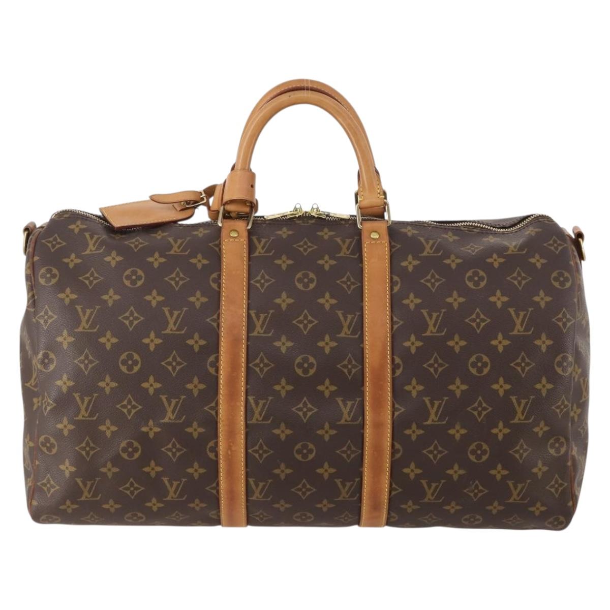 LOUIS VUITTON Monogram Keepall Bandouliere 50 Boston Bag M41416 LV Auth bs34788A