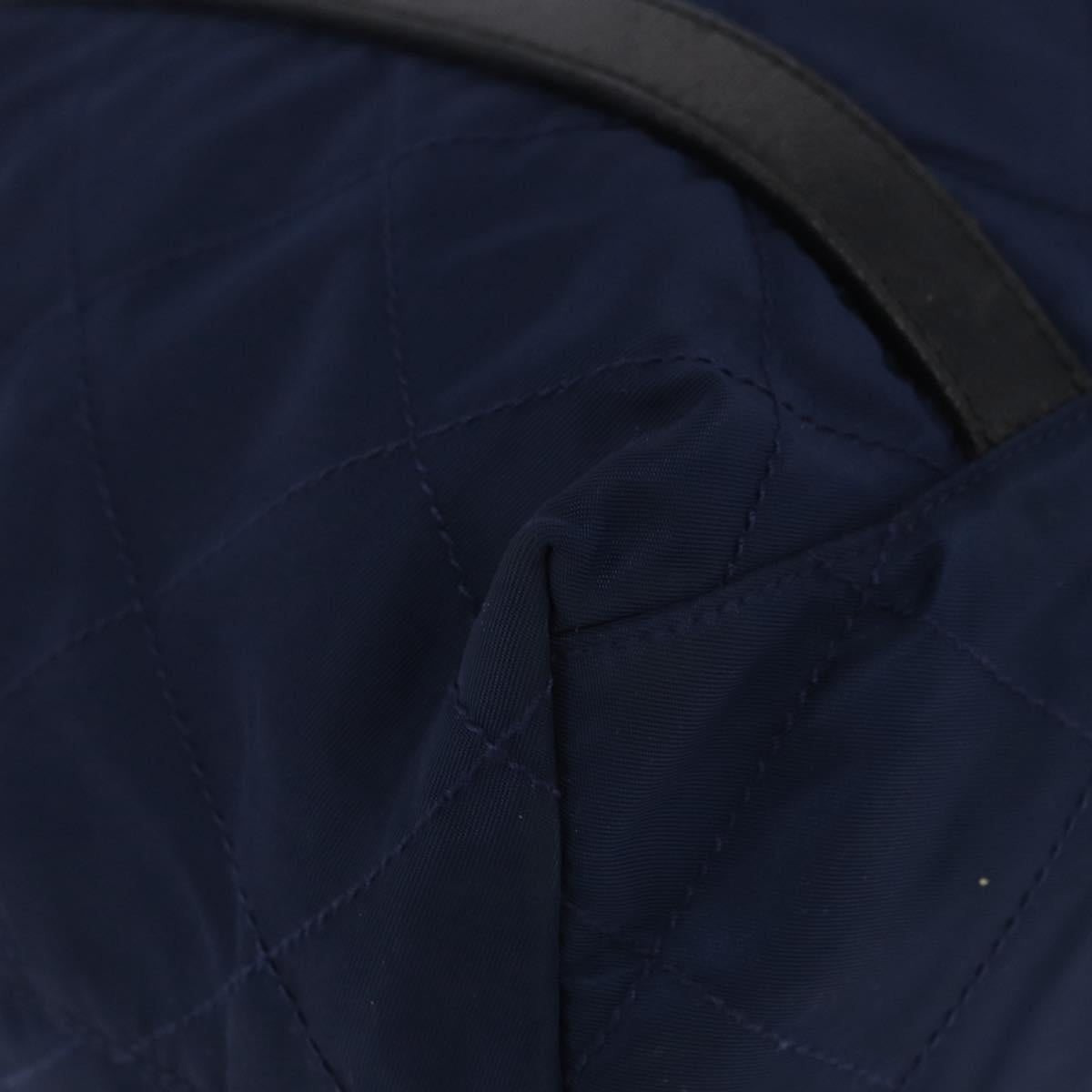 PRADA Tote Bag Nylon Navy Silver Auth bs34796