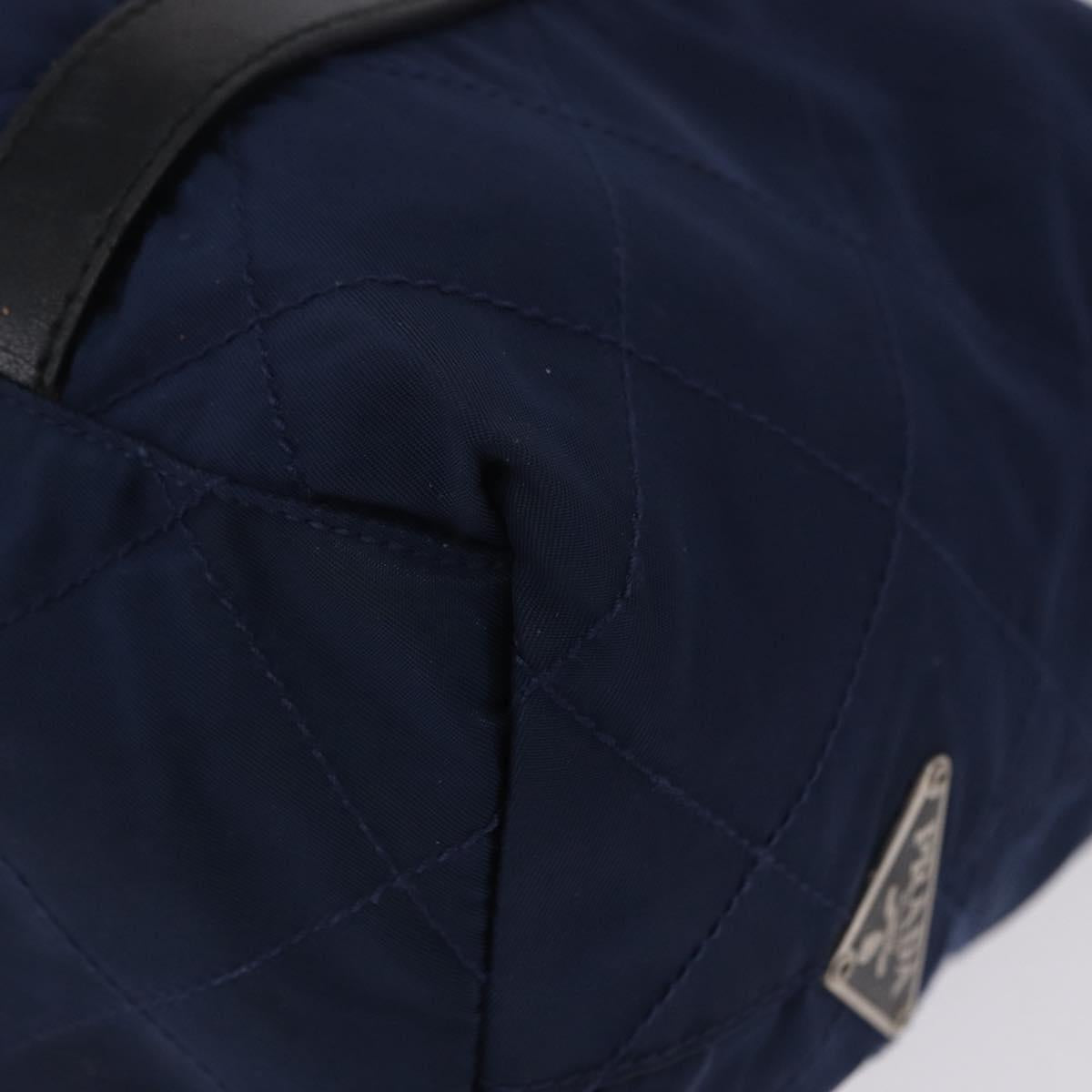 PRADA Tote Bag Nylon Navy Silver Auth bs34796