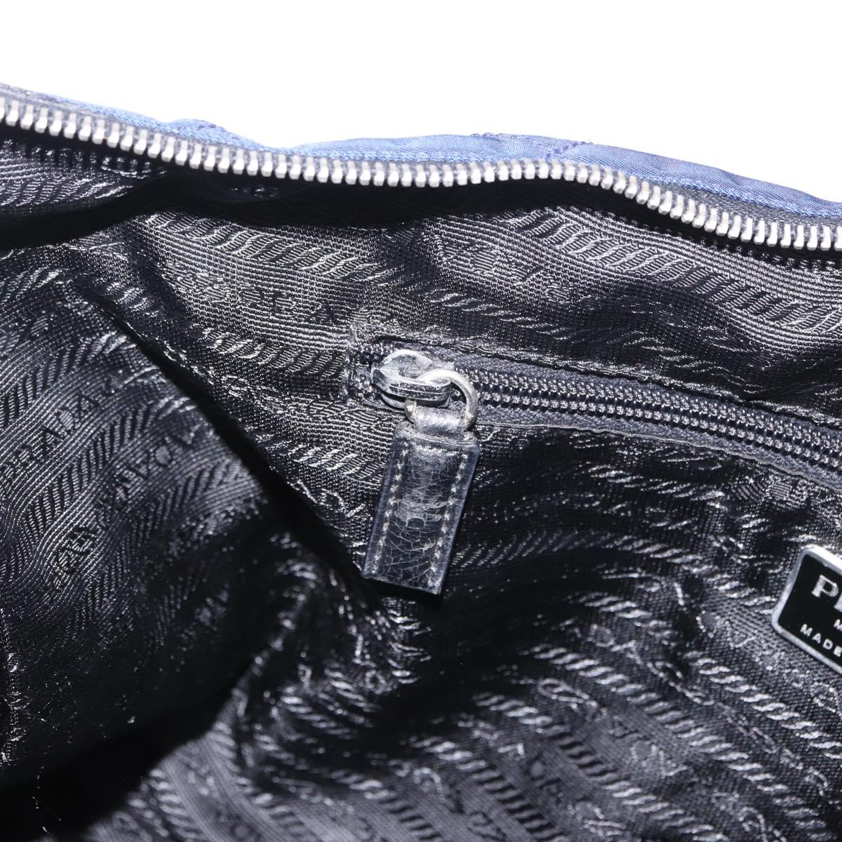 PRADA Tote Bag Nylon Navy Silver Auth bs34796