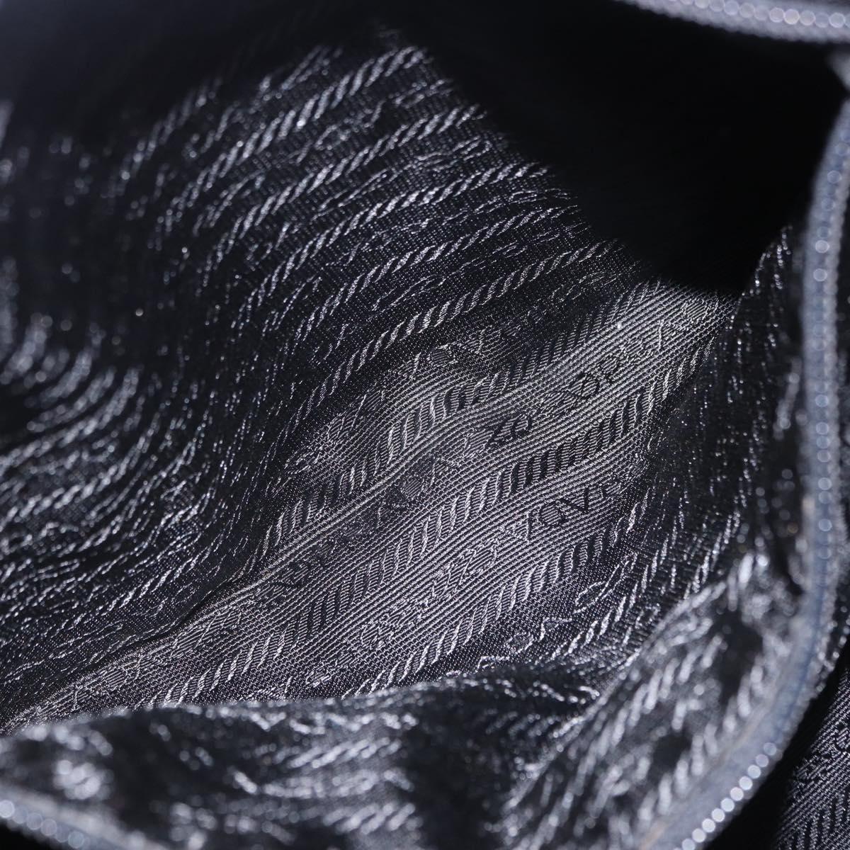 PRADA Tote Bag Nylon Navy Silver Auth bs34796