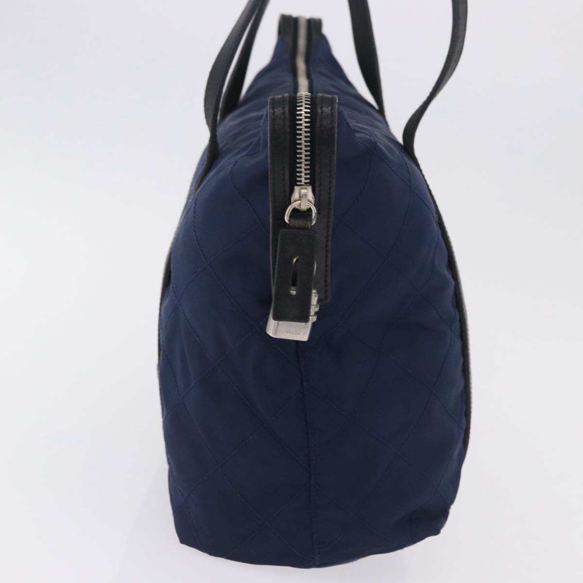 PRADA Tote Bag Nylon Navy Silver Auth bs34796