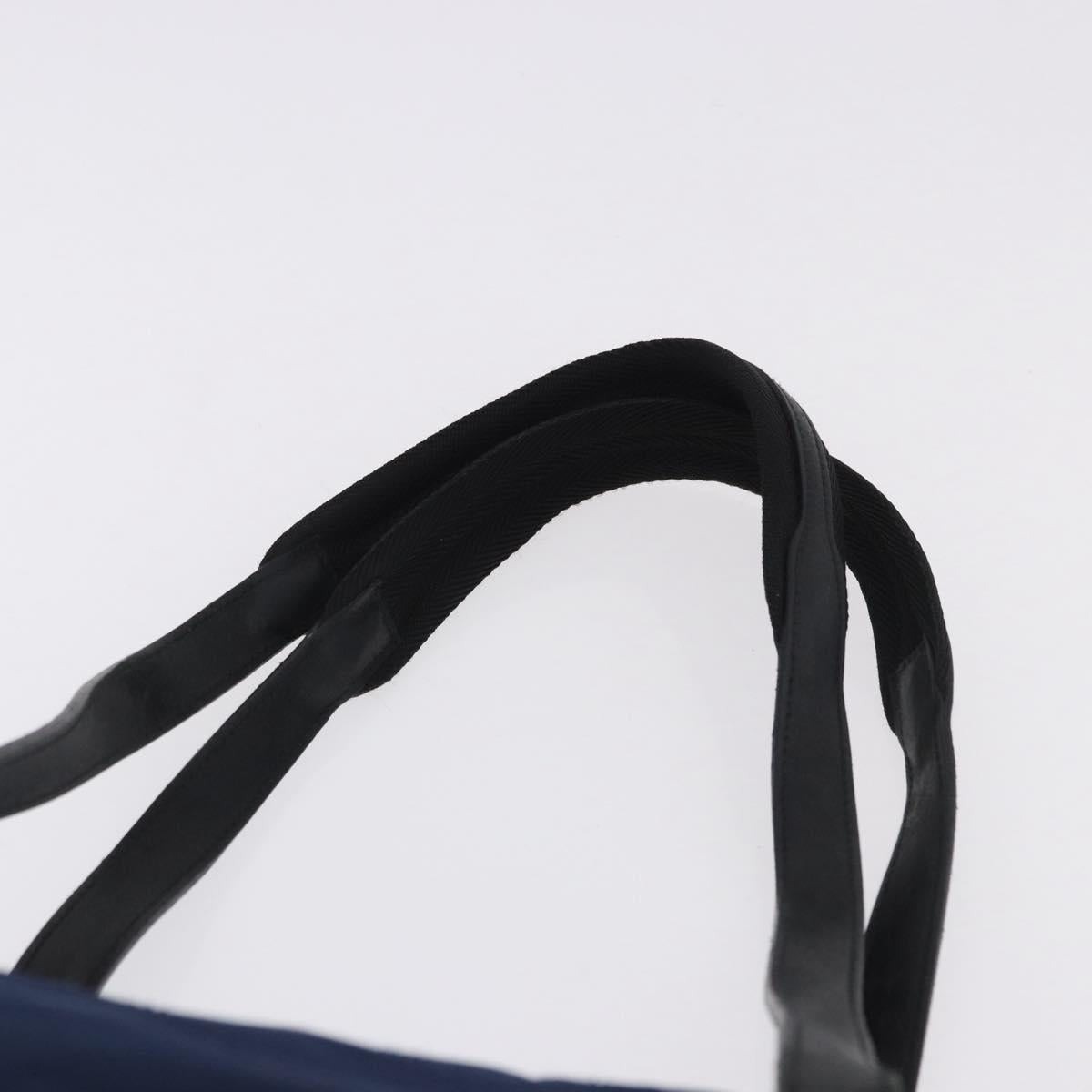 PRADA Tote Bag Nylon Navy Silver Auth bs34796
